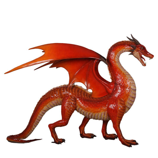Large Red Dragon Standing Statue - LM Treasures Prop Rentals 