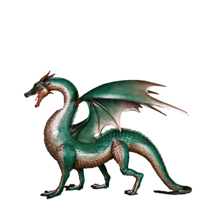 Large Green Dragon Standing Statue