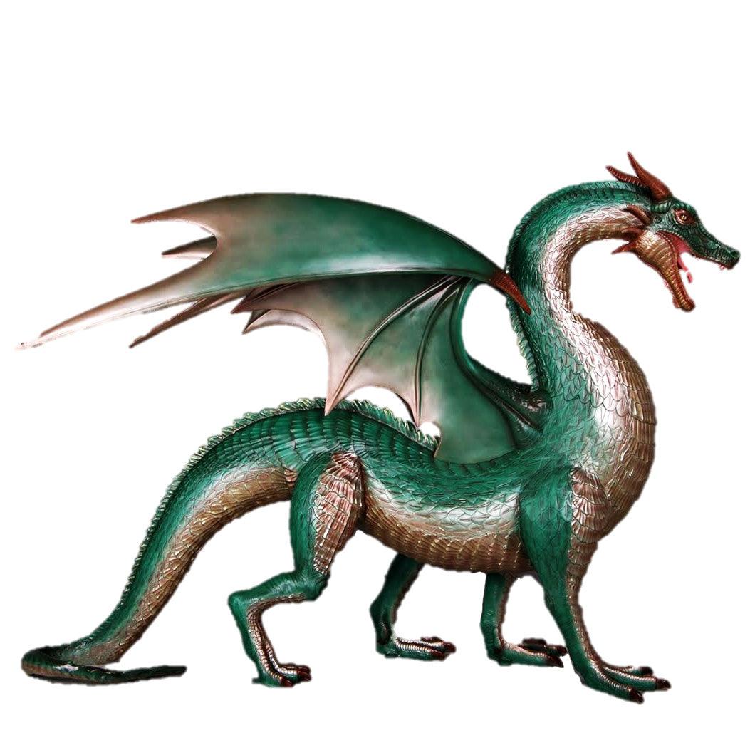 Large Green Dragon Standing Statue - LM Treasures Prop Rentals 