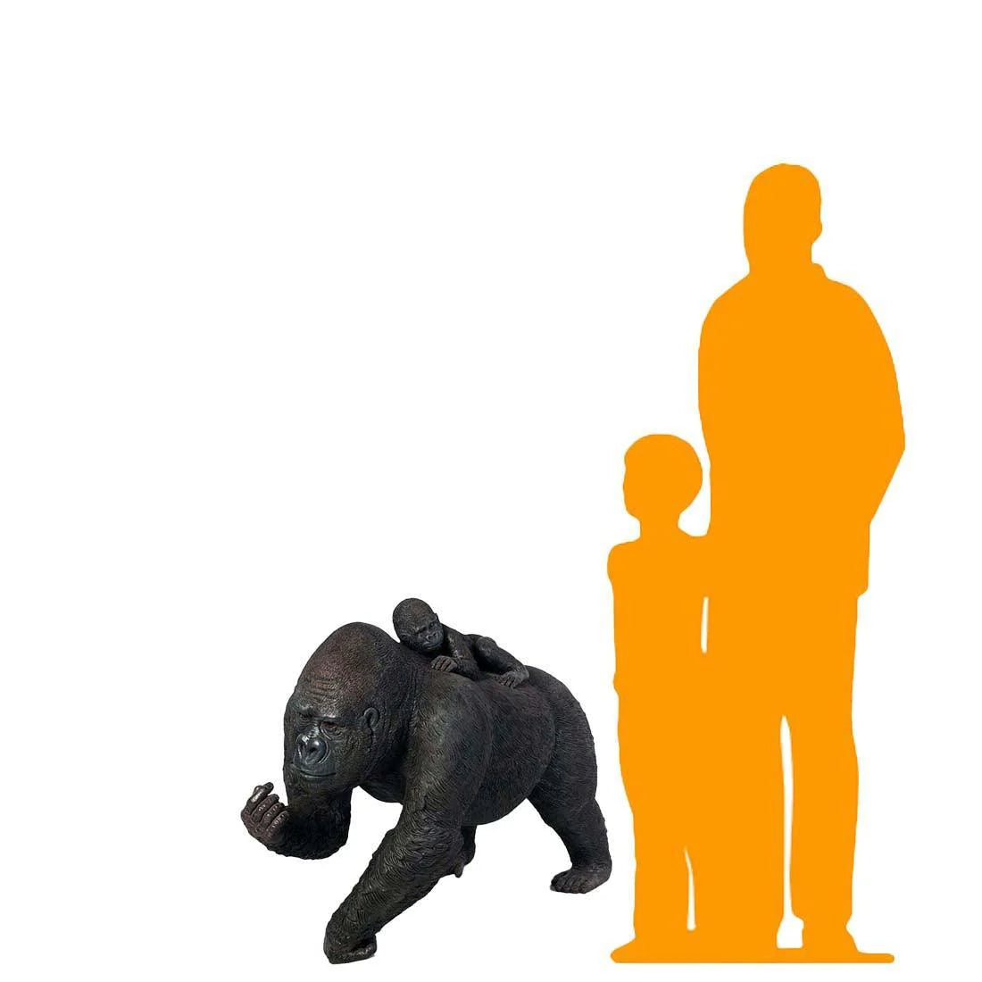 Gorilla With Baby Statue