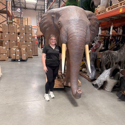 Life Size Standing Elephant Statue A0834-100059-H