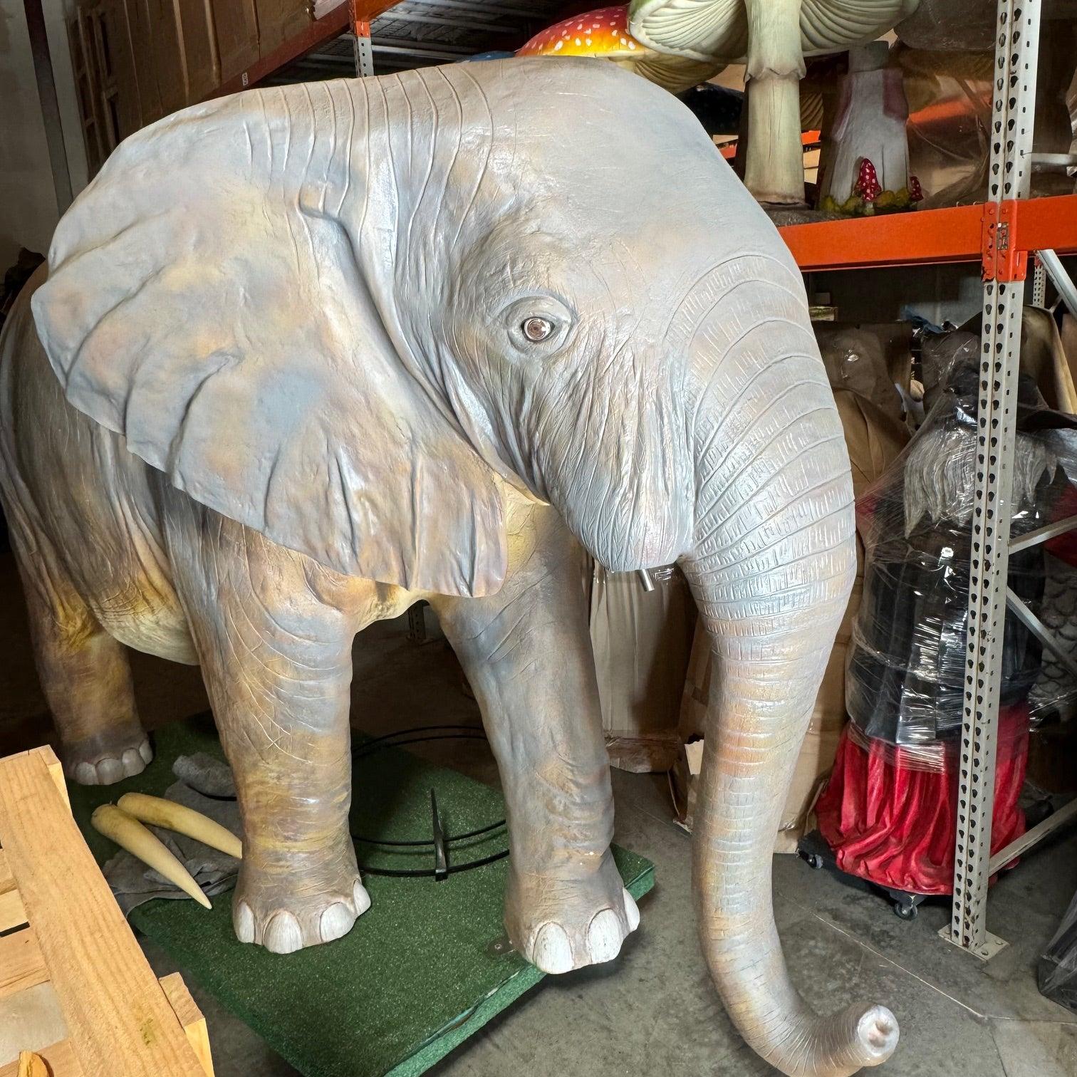 Life Size Standing Elephant Statue - LM Treasures Prop Rentals 