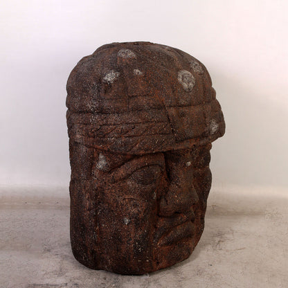 Stone Olmec Head Bust Statue