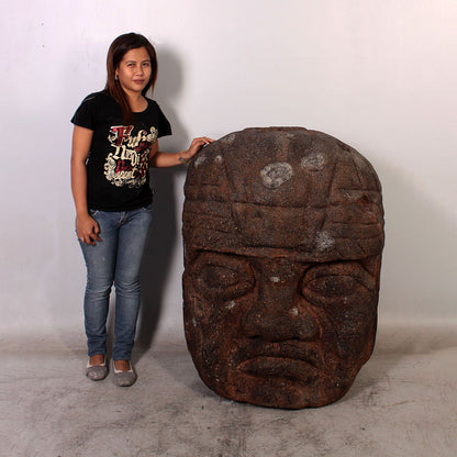 Stone Olmec Head Bust Statue