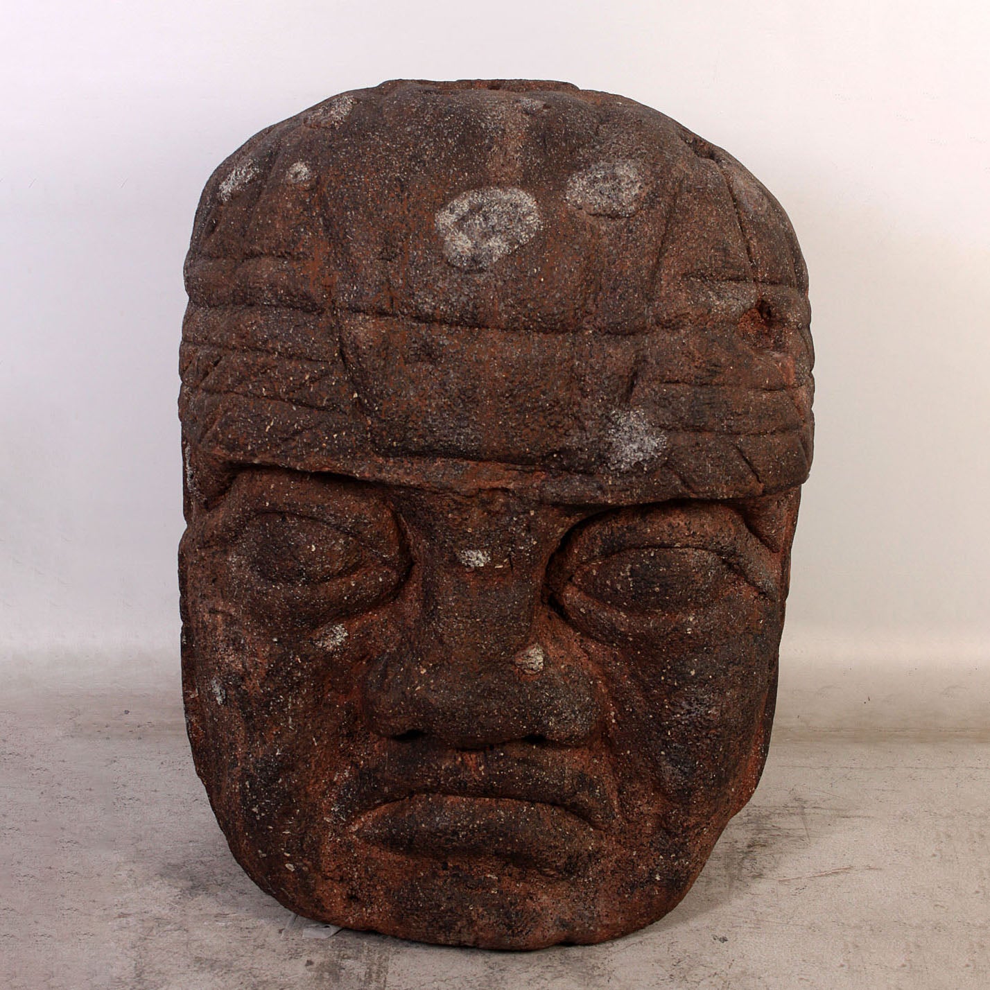 Stone Olmec Head Bust Statue