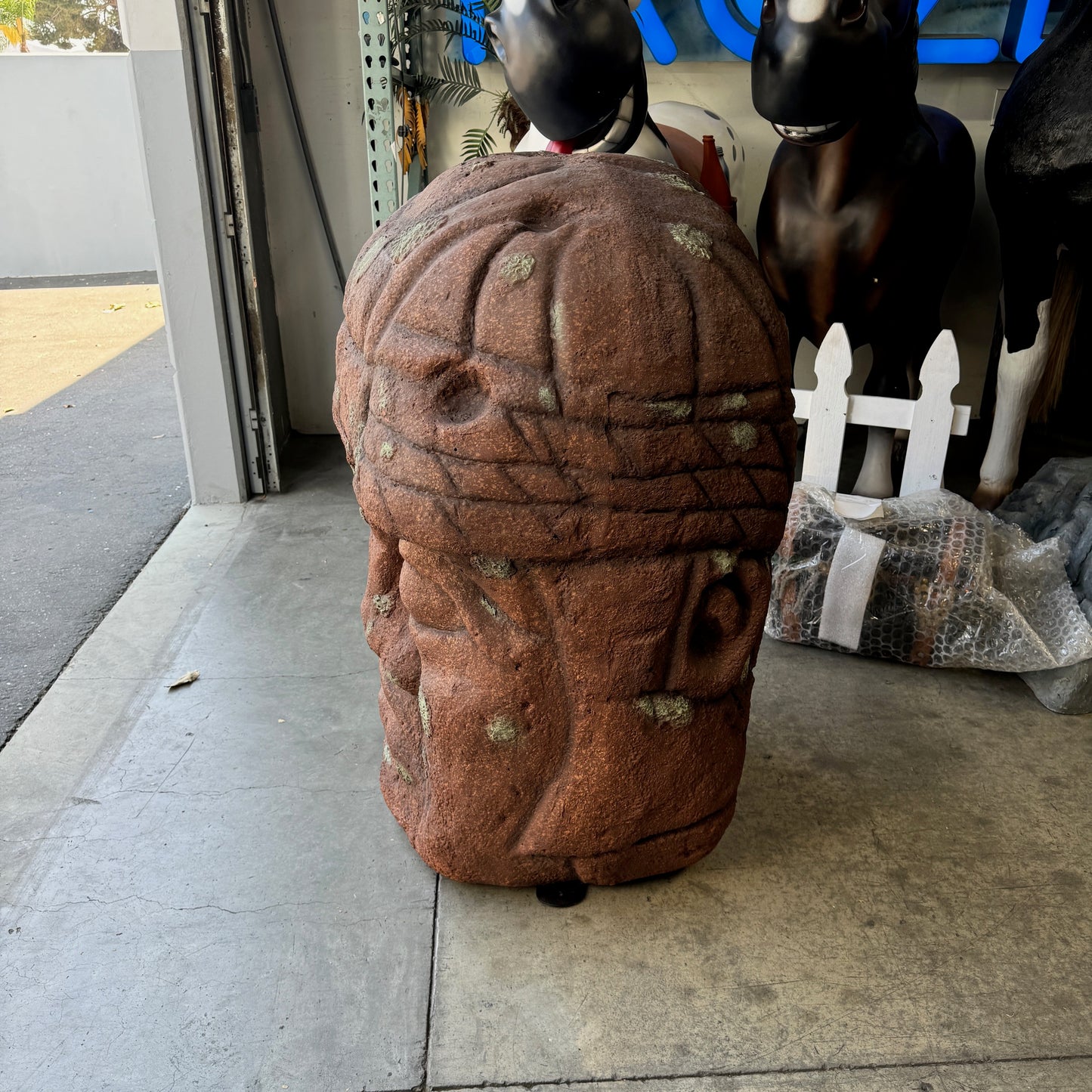 Stone Olmec Head Bust Statue