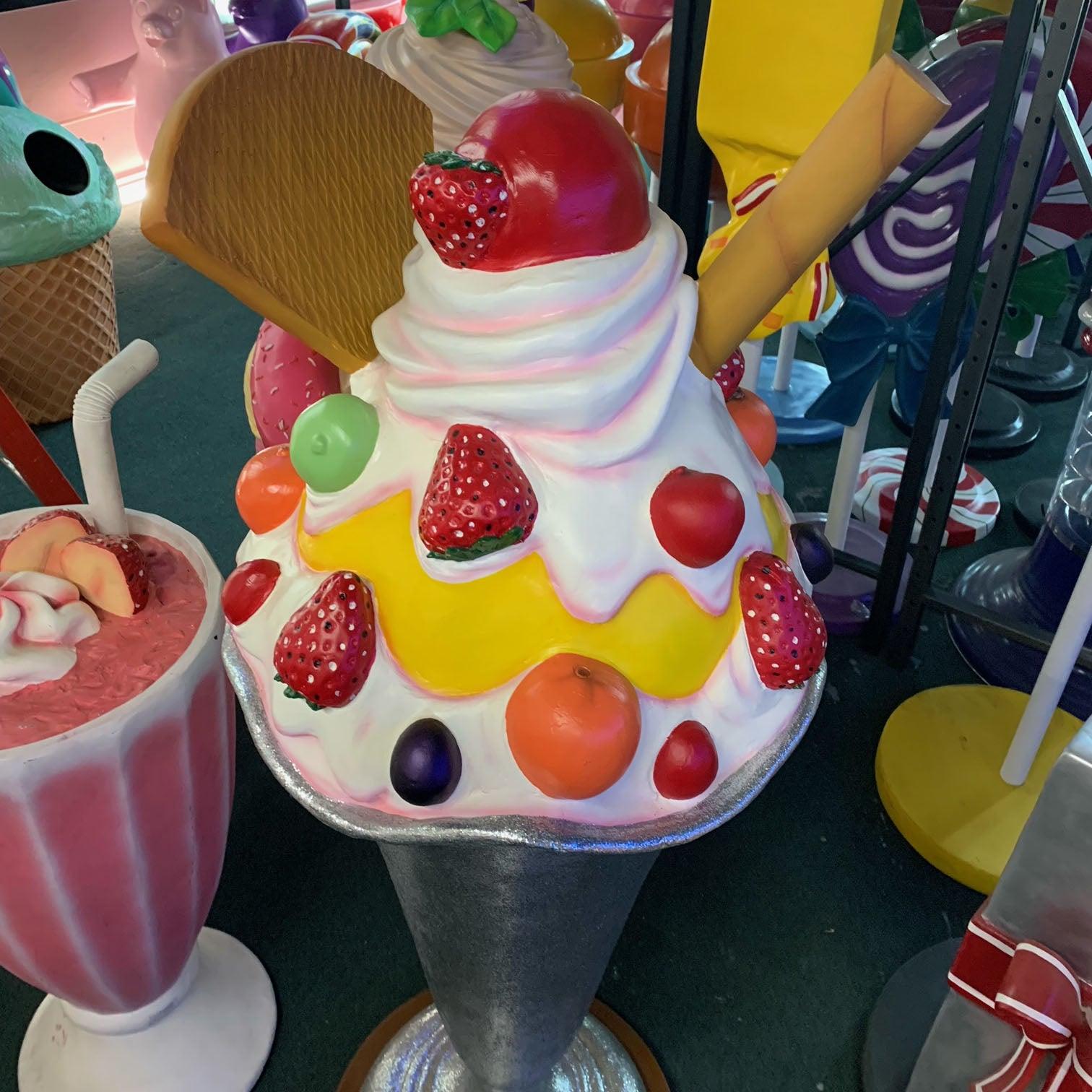 Ice Cream Sundae Statue - LM Treasures Prop Rentals 