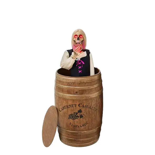 Animated Skeleton in Wine Barrel Statue LP-1015060149-P
