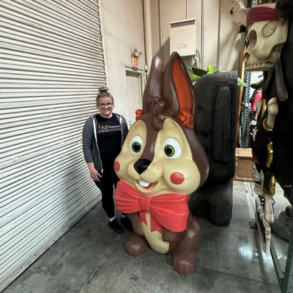 Pink Giant Chocolate Easter Bunny Statue