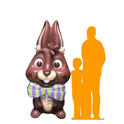 Striped Giant Chocolate Easter Bunny Statue