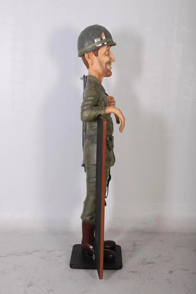 Soldier with Menu Board Statue