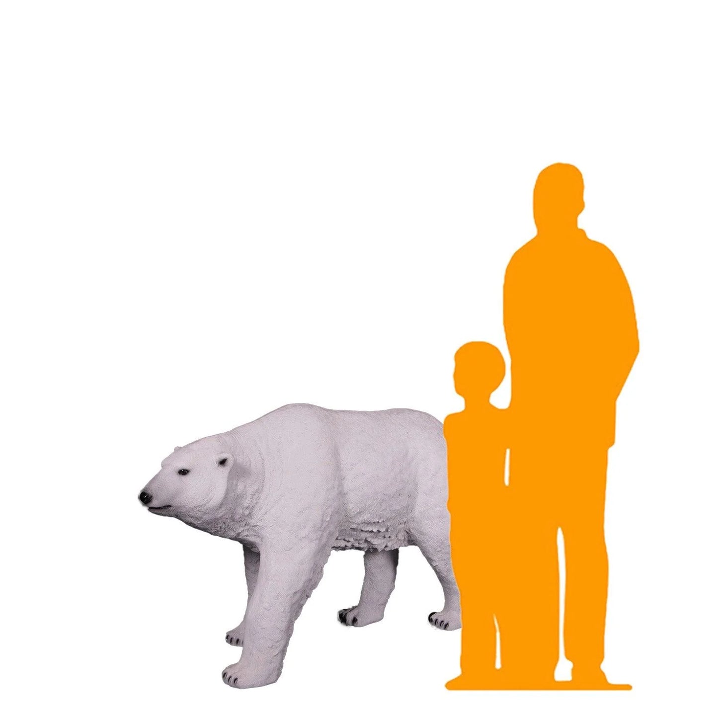 Polar Bear Walking Life Size Statue