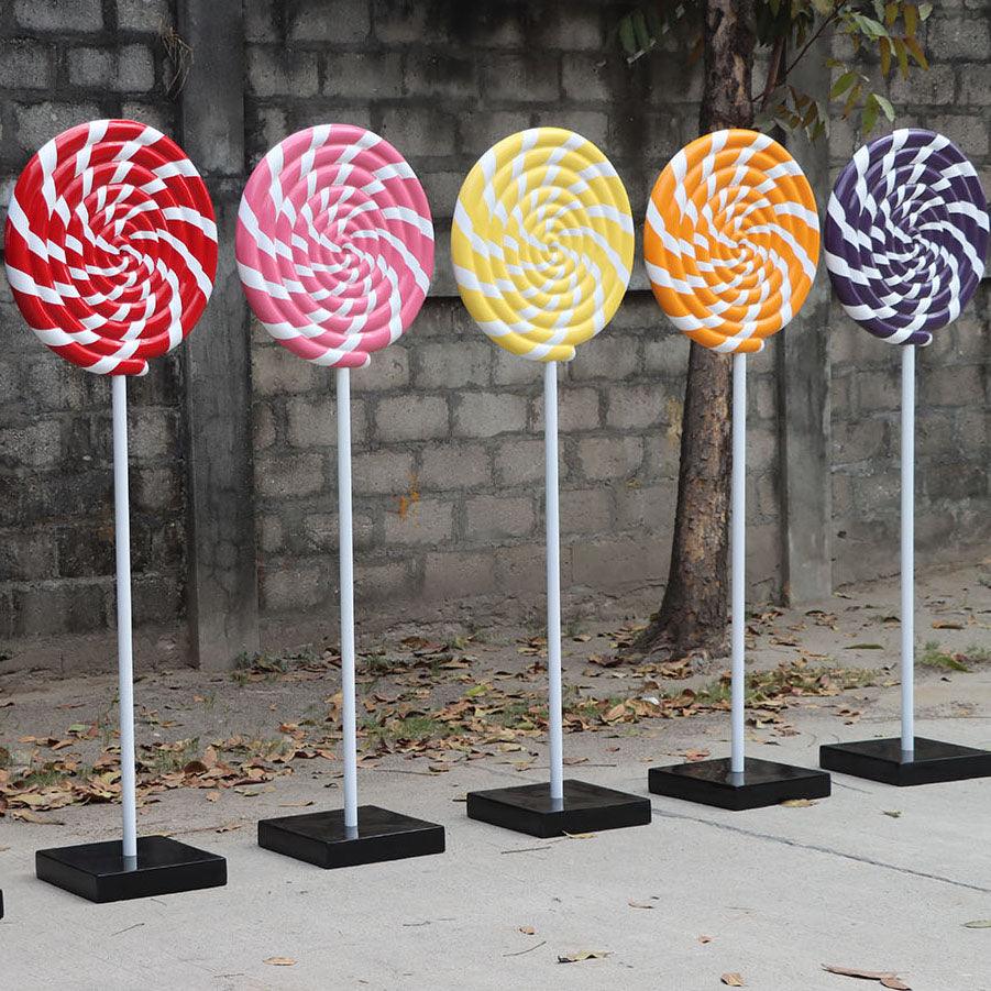 Yellow Swirl Lollipop Statue