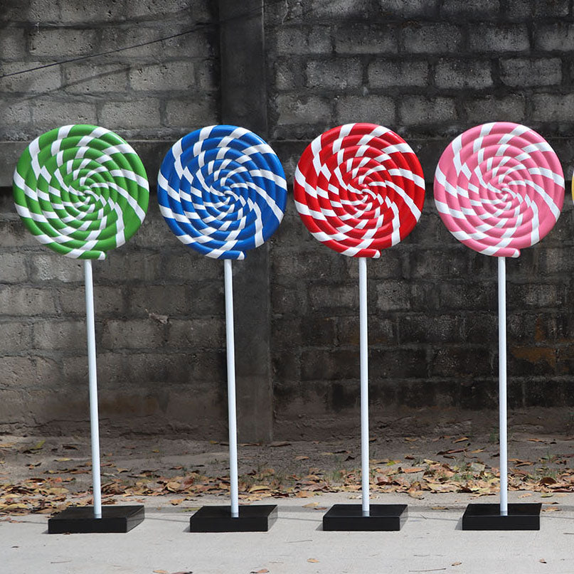 Blue Swirl Lollipop Statue