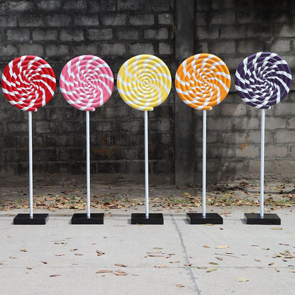 Yellow Swirl Lollipop Statue