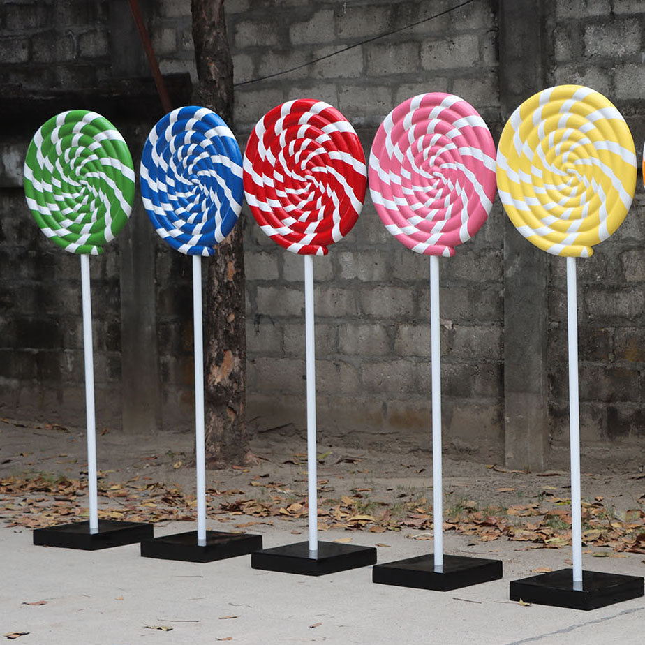 Blue Swirl Lollipop Statue