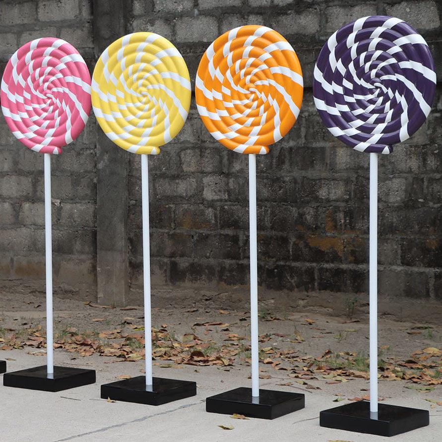 Yellow Swirl Lollipop Statue