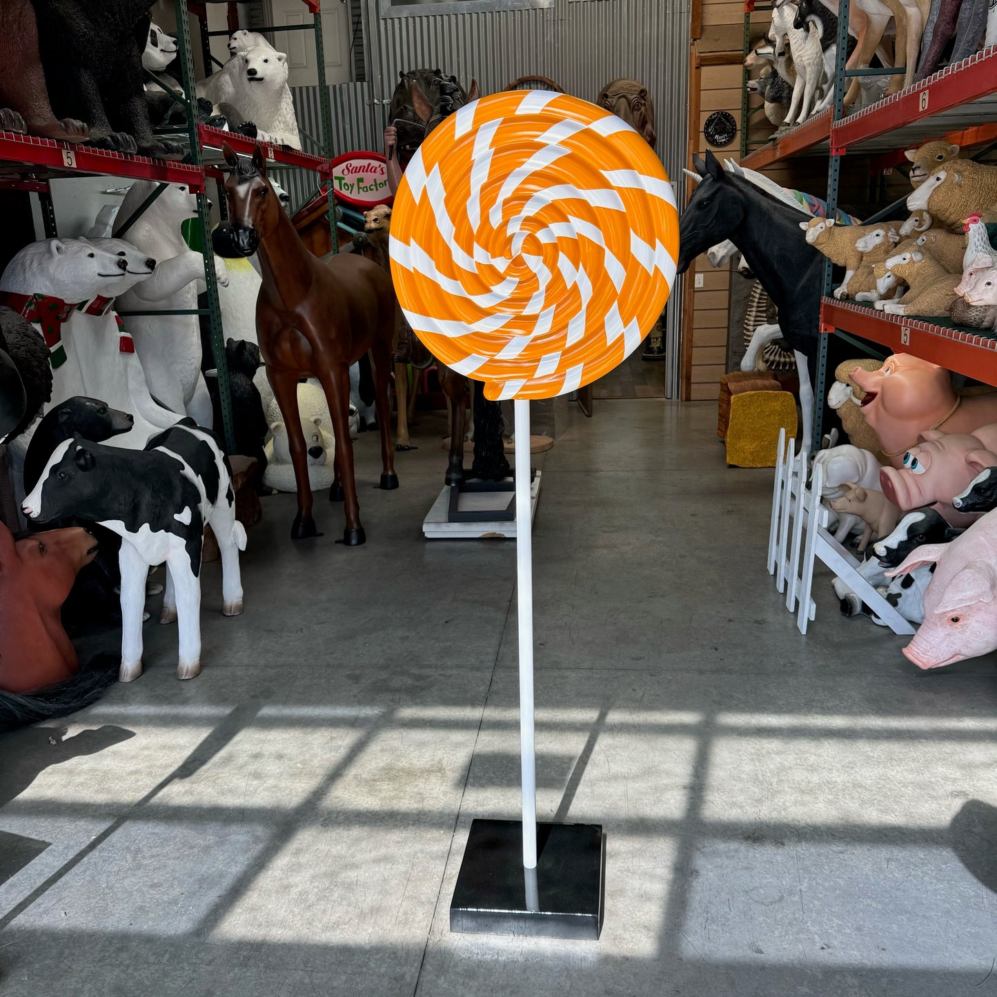 Orange Swirl Lollipop Statue