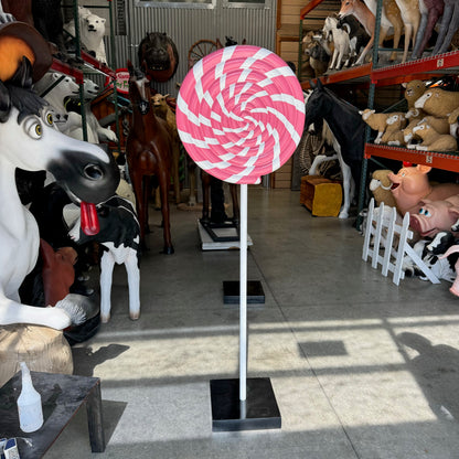 Pink Swirl Lollipop Statue