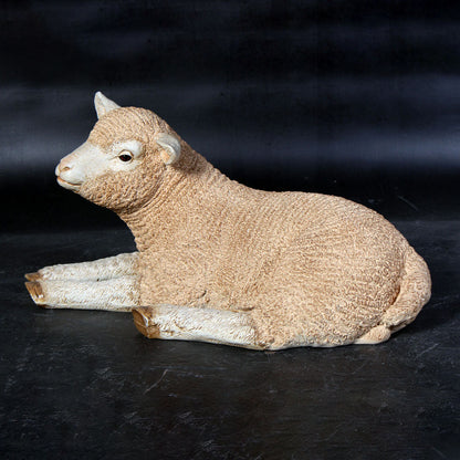 Laying Baby Merino Lamb Statue