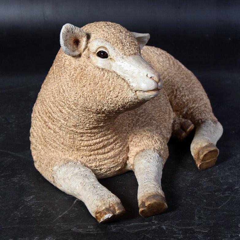 Laying Baby Merino Lamb Statue - LM Treasures Prop Rentals 