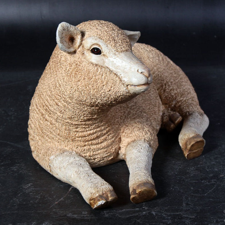 Laying Baby Merino Lamb Statue