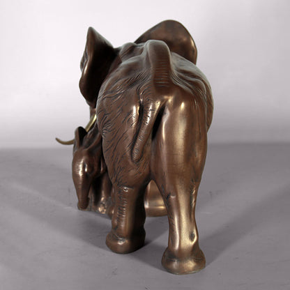 Small Elephant With Baby Table Top Statue