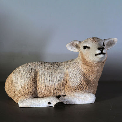 Texelaar Baby Lamb Laying Statue