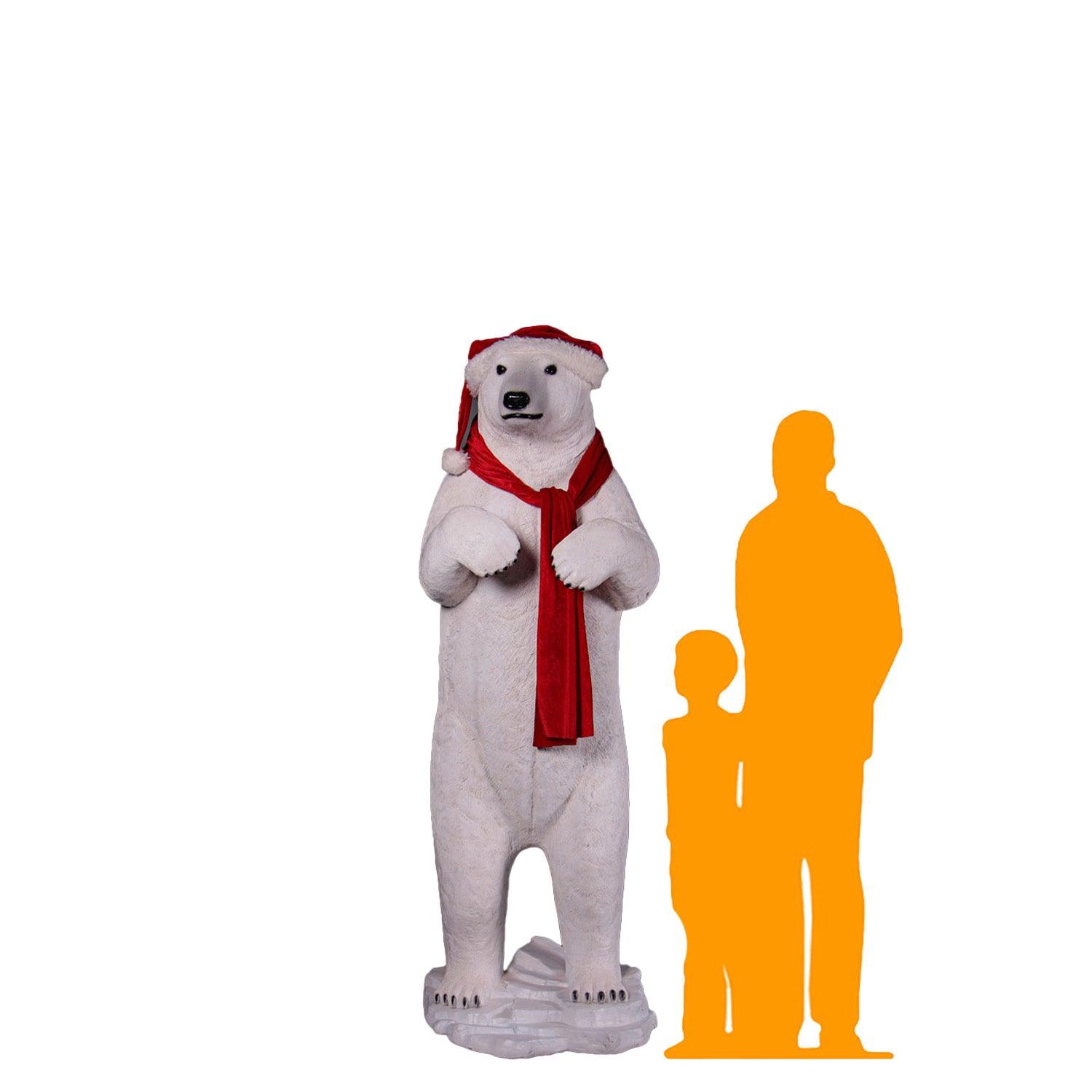 Standing Polar Bear Statue On Base - LM Treasures Prop Rentals 
