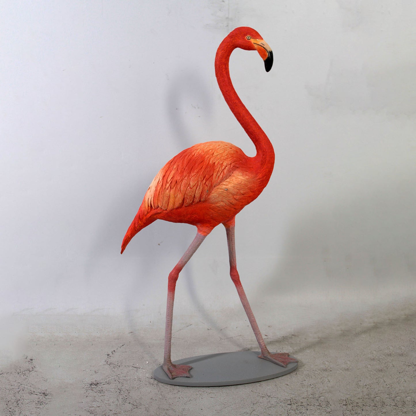 Orange Flamingo Life Size Statue