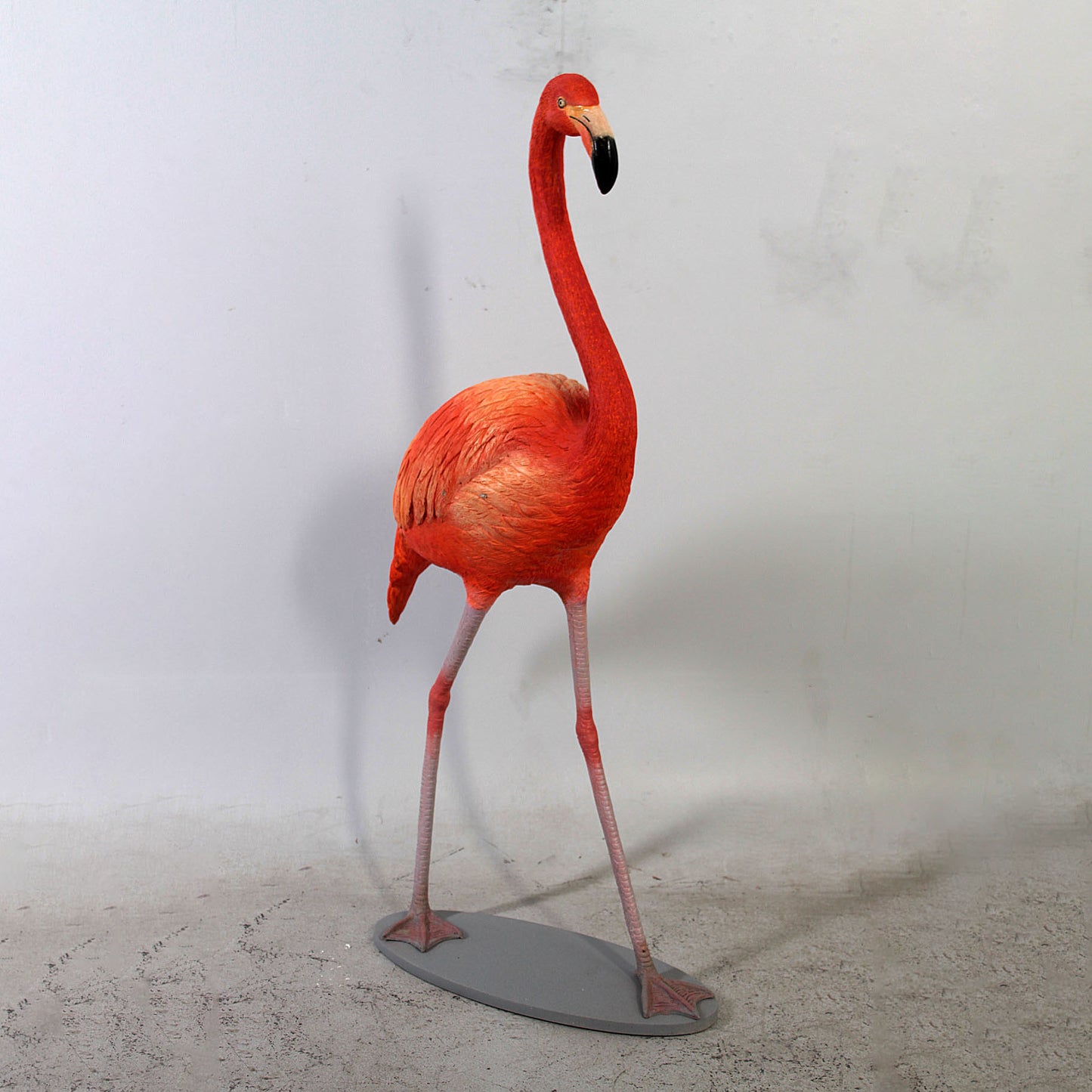 Orange Flamingo Life Size Statue