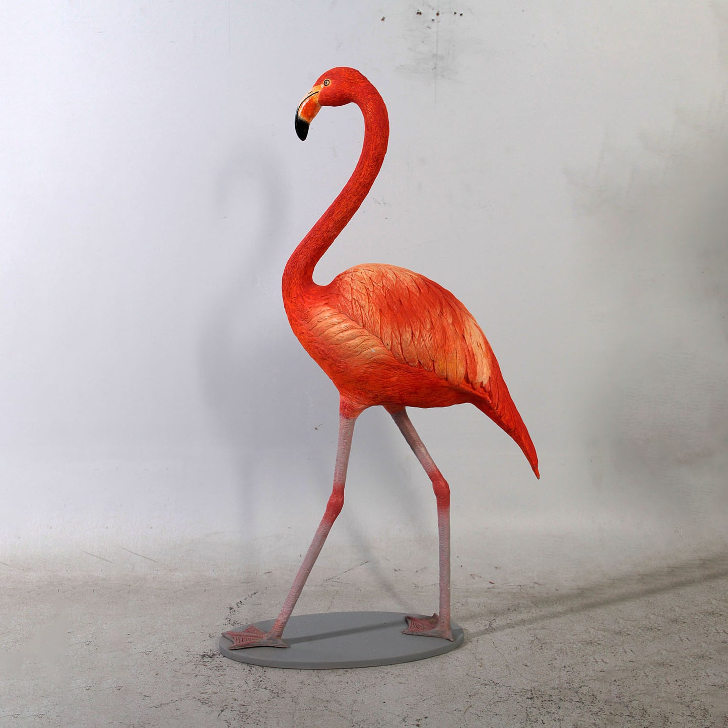 Orange Flamingo Life Size Statue