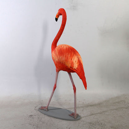 Orange Flamingo Life Size Statue