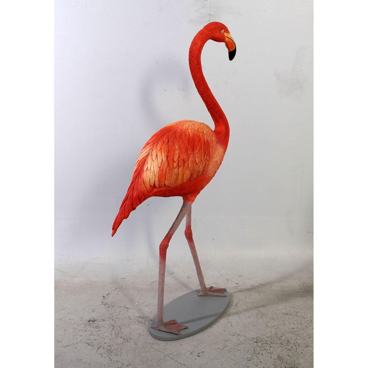 Orange Flamingo Life Size Statue - LM Treasures Prop Rentals 
