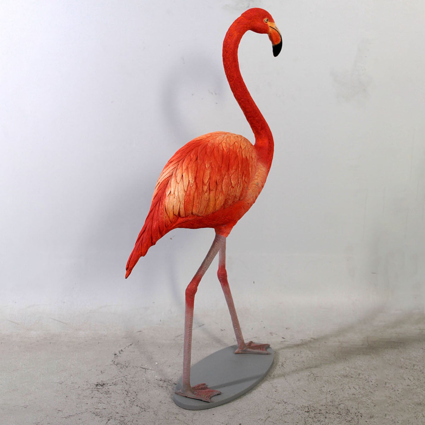 Orange Flamingo Life Size Statue