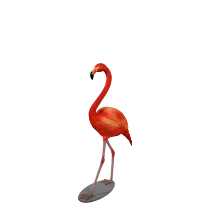 Orange Flamingo Life Size Statue