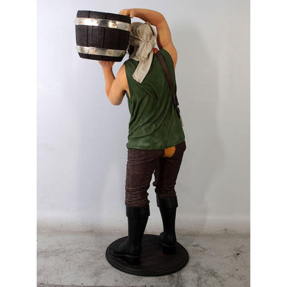 Pirate Holding Bucket Life Size Statue