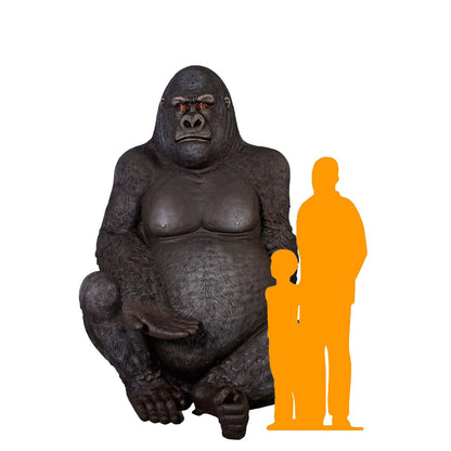 Jumbo Silver Back Gorilla Statue