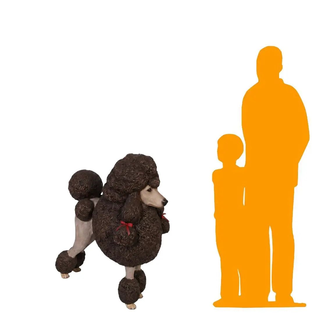 Brown French Poodle Life Size Statue A0256BR-110121-H