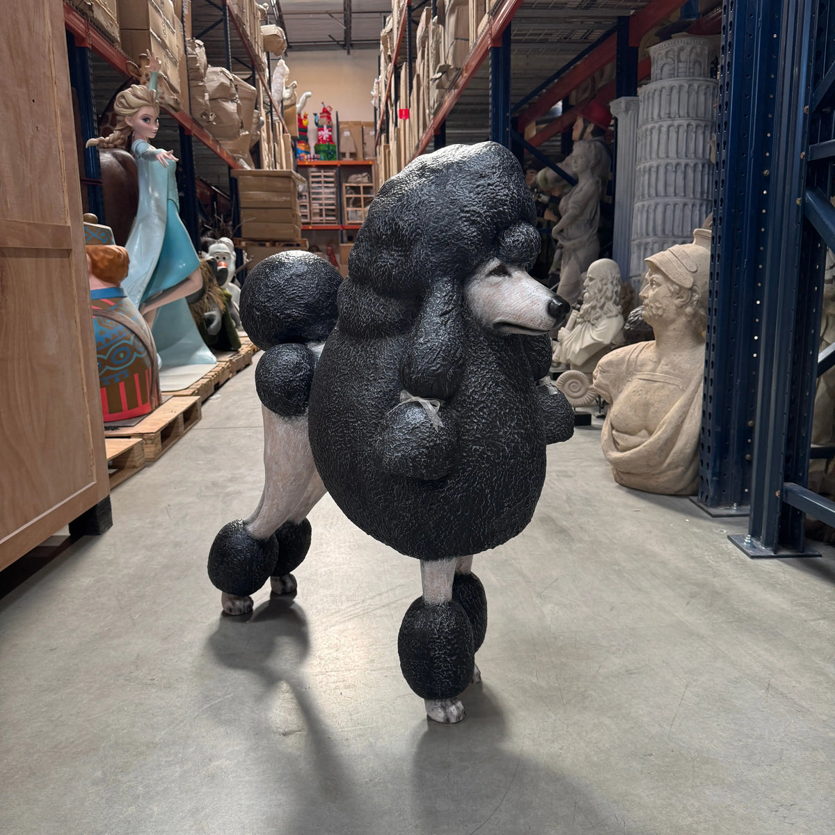 Black French Poodle Life Size Statue A0256BL-110121-H