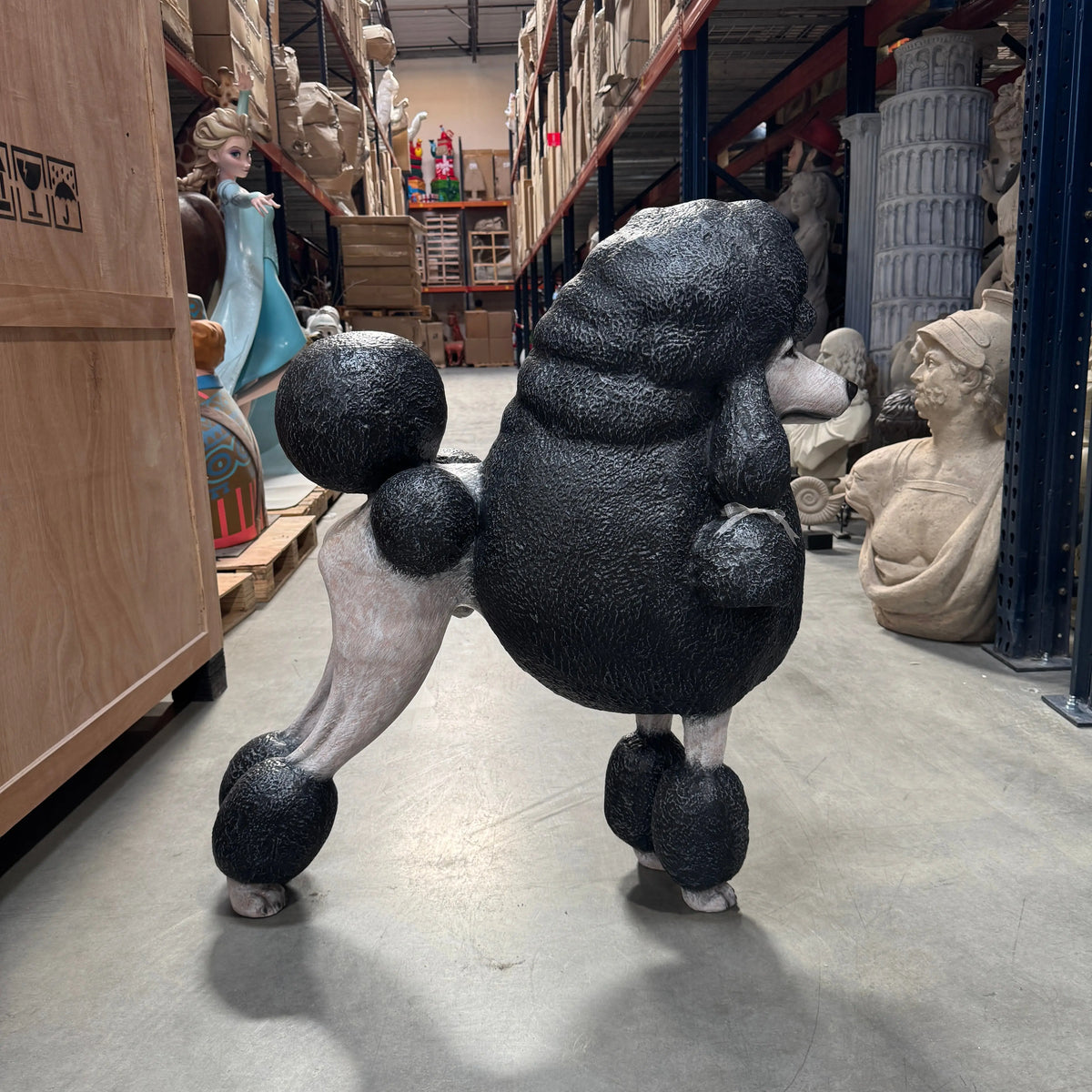 Black French Poodle Life Size Statue A0256BL-110121-H