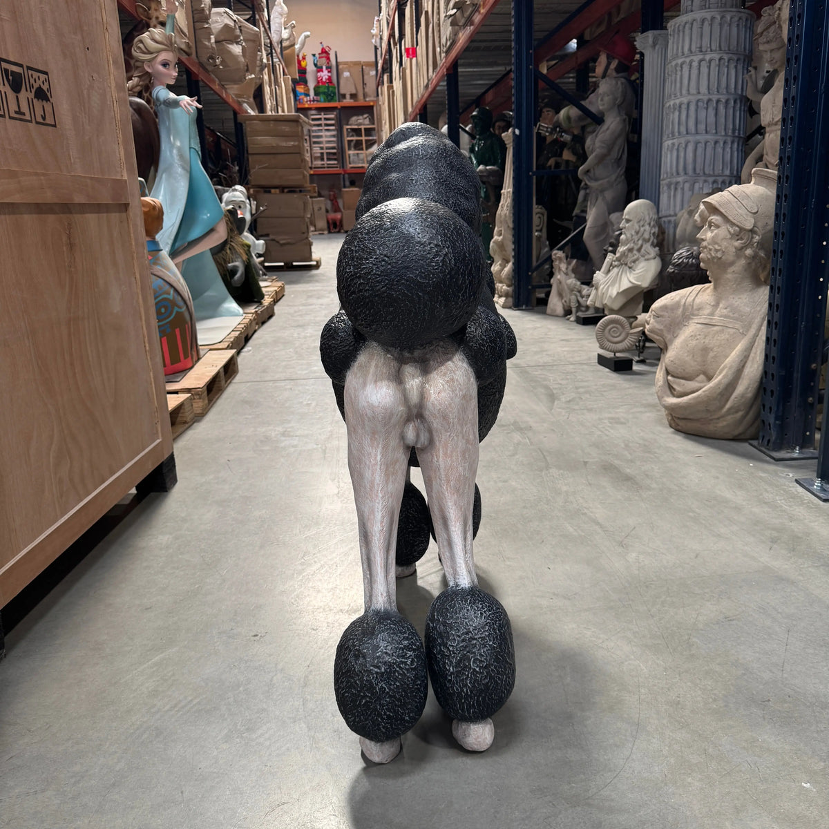 Black French Poodle Life Size Statue A0256BL-110121-H