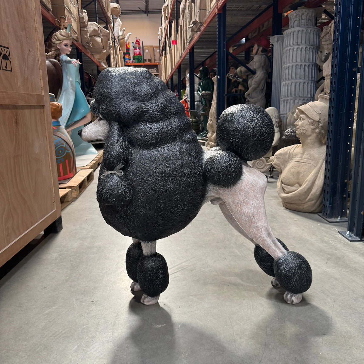 Black French Poodle Life Size Statue A0256BL-110121-H