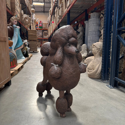Brown French Poodle Life Size Statue A0256BR-110121-H