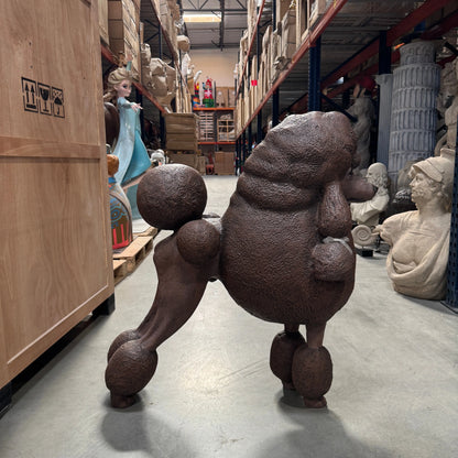 Brown French Poodle Life Size Statue A0256BR-110121-H