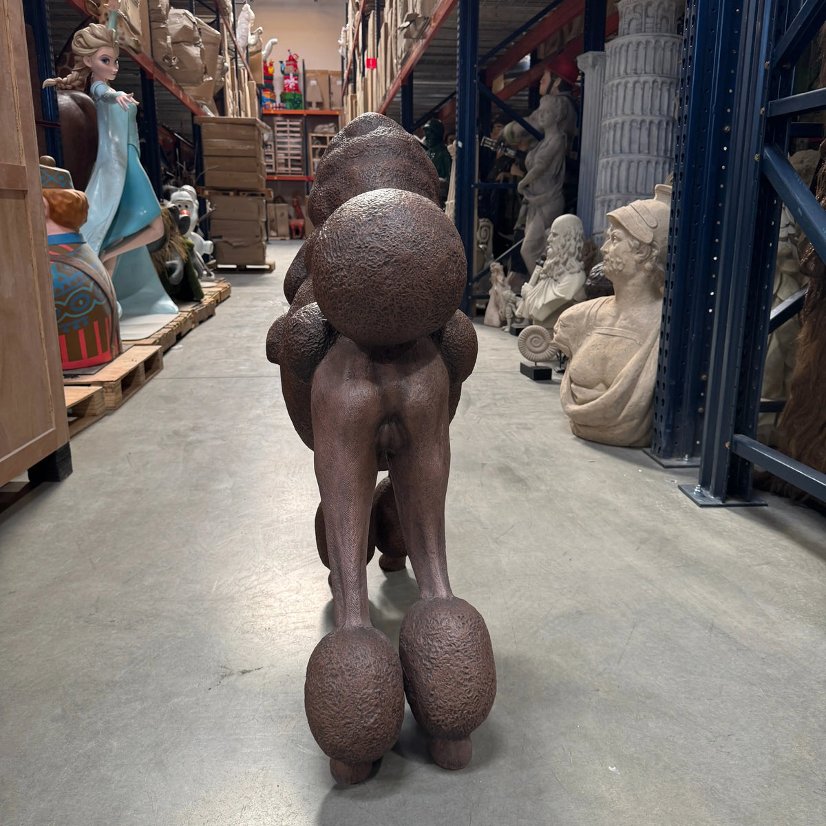 Brown French Poodle Life Size Statue A0256BR-110121-H
