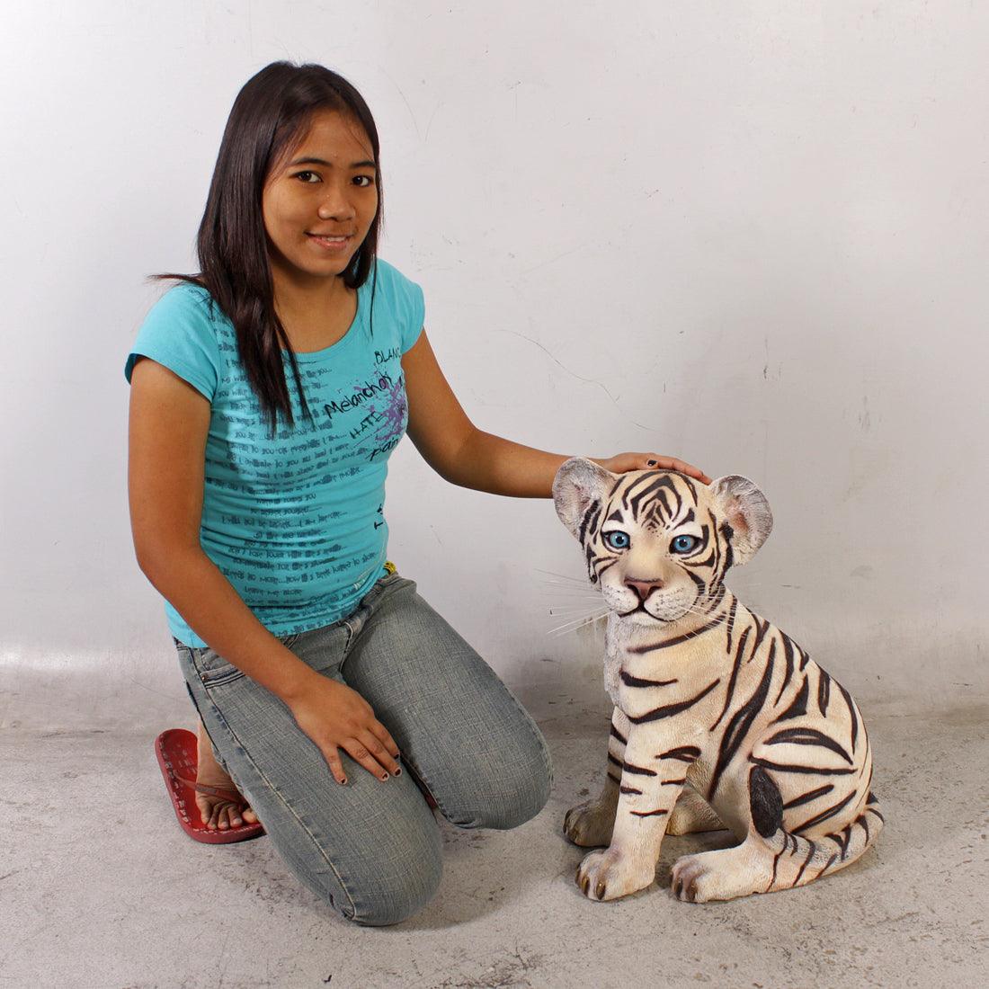 Siberian Tiger Cub Sitting Statue - LM Treasures Prop Rentals 