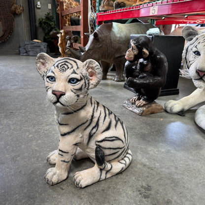 Siberian Tiger Cub Sitting Statue