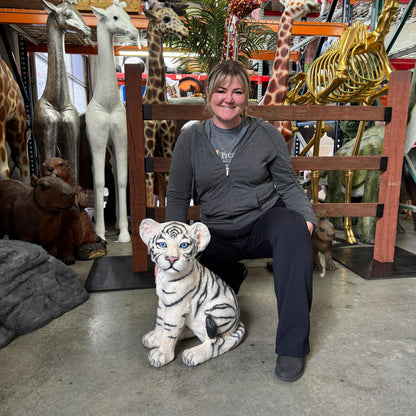 Siberian Tiger Cub Sitting Statue