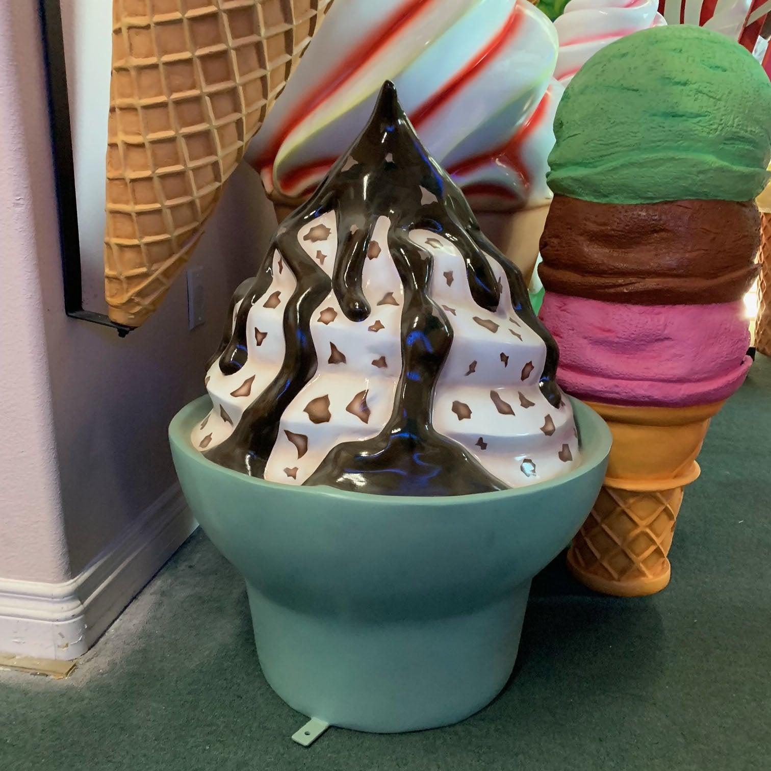 Ice Cream Chocolate Sundae Cup Statue - LM Treasures Prop Rentals 